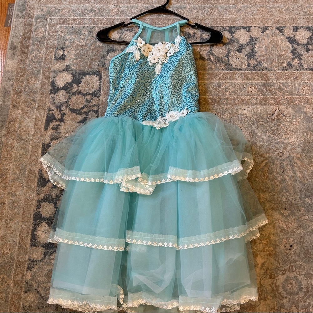 Curtain Call CXL light blue dance costume WORN ONCE
